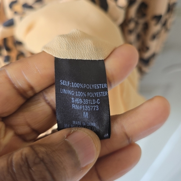 Karlie Leopard Print Popover Dress Womens Sz M Long Sleeve Tiered Drawsting - Picture 12 of 16